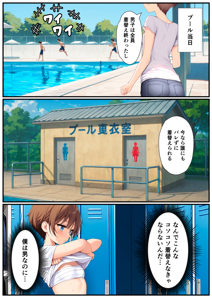 图片[13]-[悪魔ほろほろ] [AI生成]子宮誕生〜女の子になった体でセックスに溺れる学校生活〜-本地漫画站