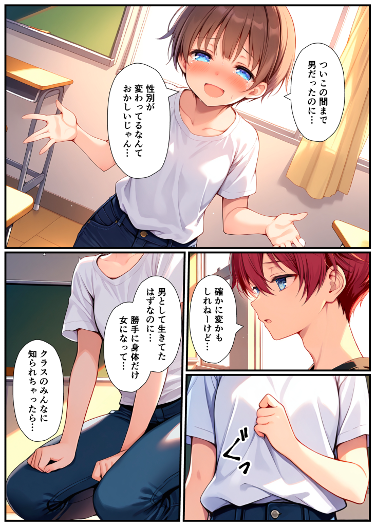 图片[20]-[悪魔ほろほろ] [AI生成]子宮誕生〜女の子になった体でセックスに溺れる学校生活〜-本地漫画站