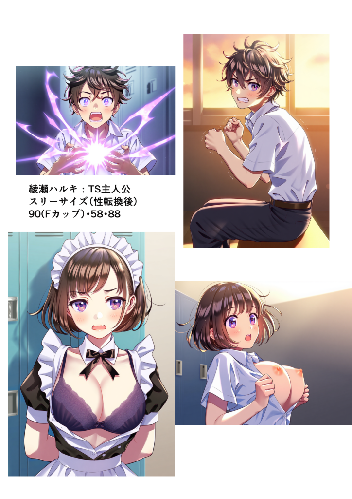 图片[32]-[シコリの森] [AI生成]学園祭でメイド女装のはずが…俺だけ性転換してメス堕ちEND-本地漫画站