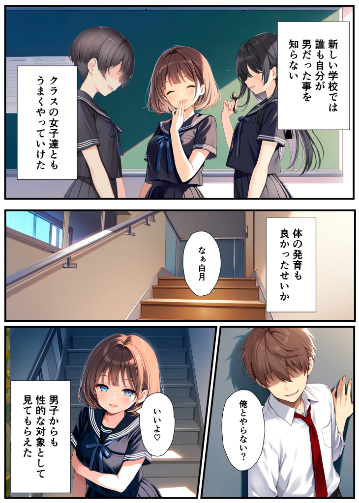 图片[59]-[悪魔ほろほろ] [AI生成]子宮誕生〜女の子になった体でセックスに溺れる学校生活〜-本地漫画站