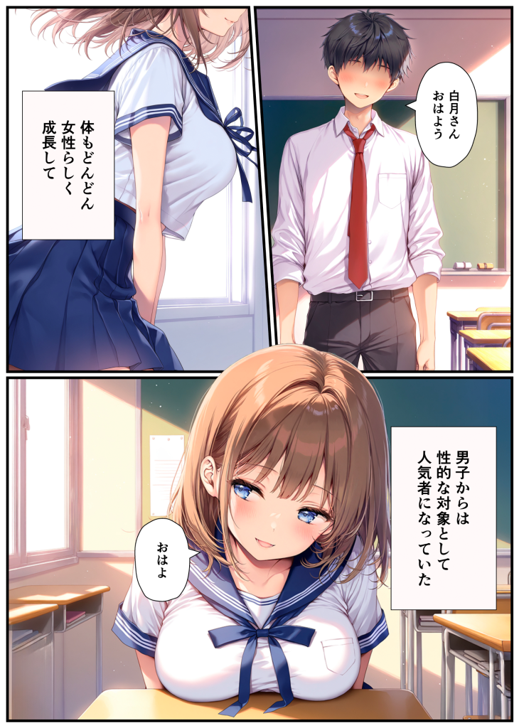 图片[67]-[悪魔ほろほろ] [AI生成]子宮誕生〜女の子になった体でセックスに溺れる学校生活〜-本地漫画站