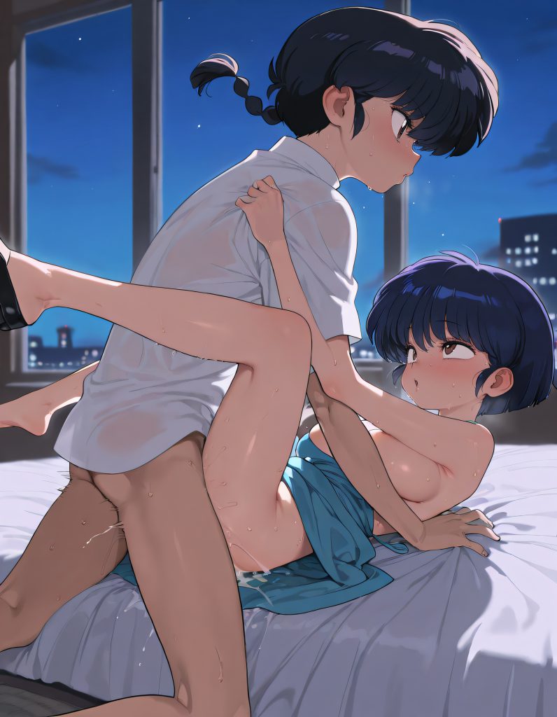 图片[3]-(同人CG集) [バナナハンター1号店] 大混乱!らんこう1／2 最後の勝者は良牙？ (らんま 1／2) [AI生成]-本地漫画站